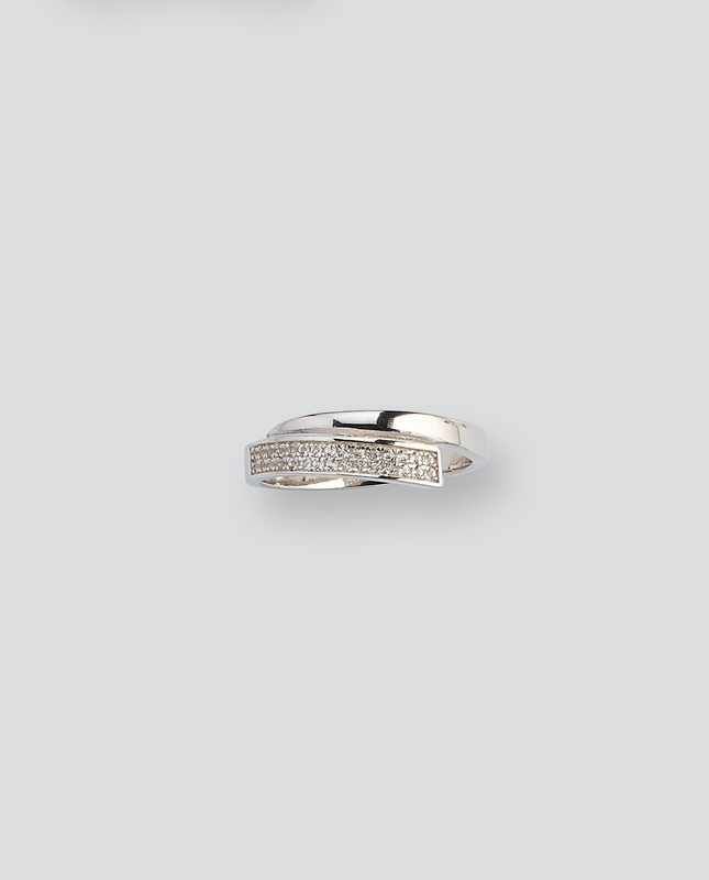 BAGUE en argent (925) à deux branches dont...