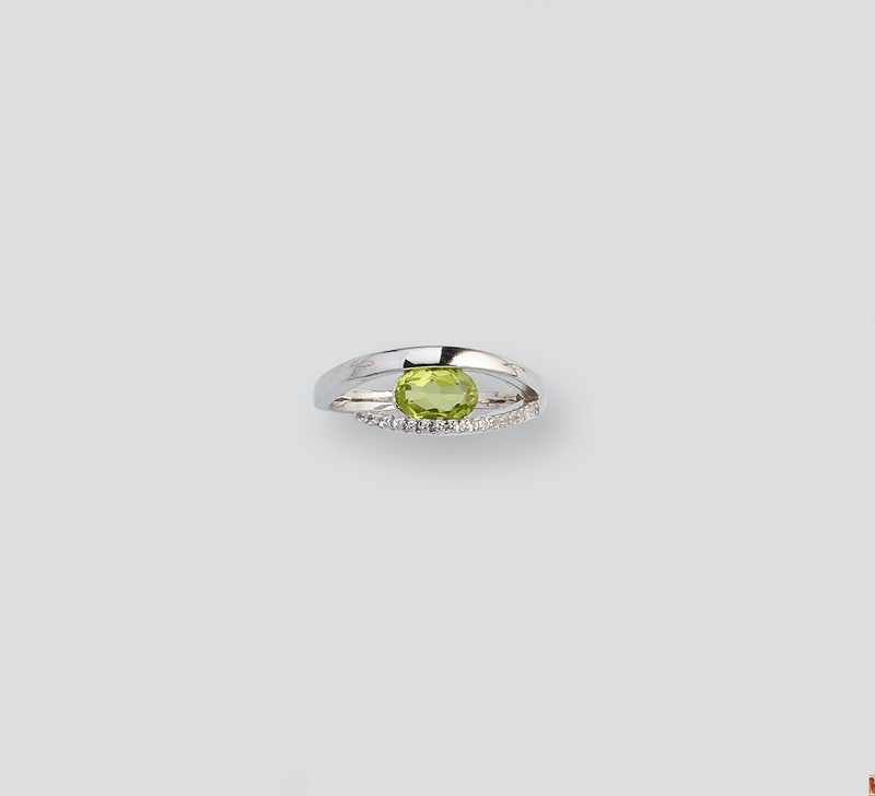 BAGUE en argent (925) à deux branches dont...