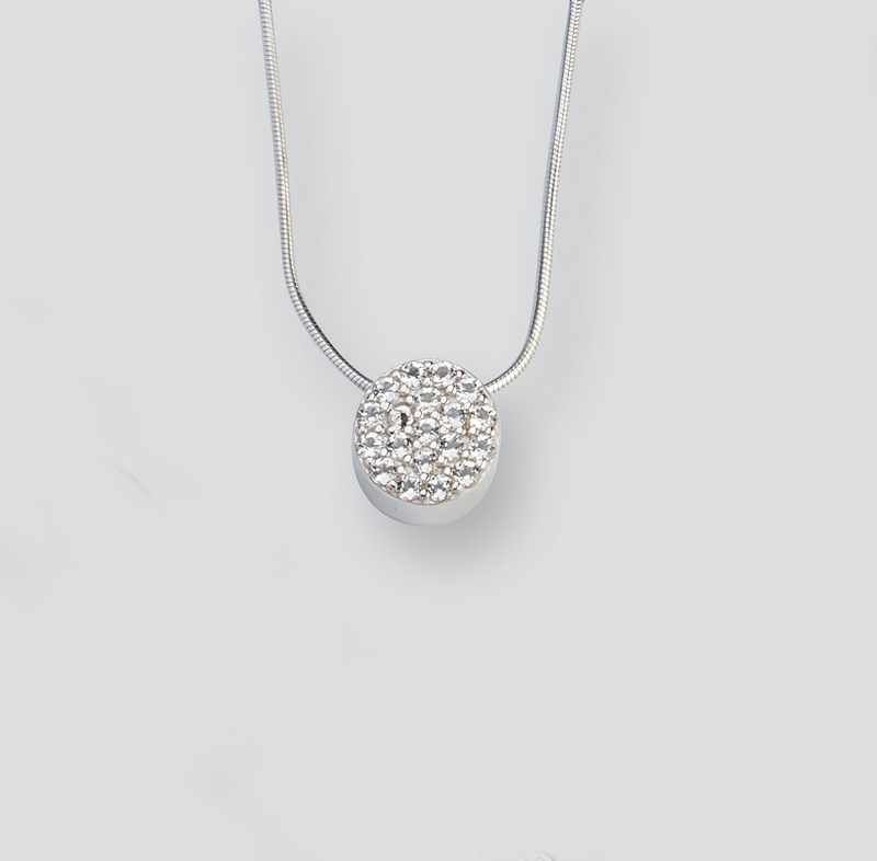 COLLIER cable en argent (925) avec pendentif...