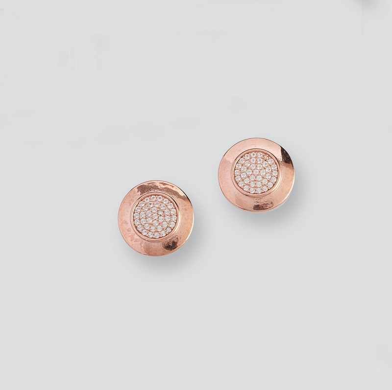 PAIRES DE BOUCLES D'OREILLES en argent rose...