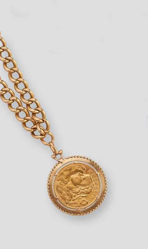 BRACELET gourmette en or jaune (750) avec...