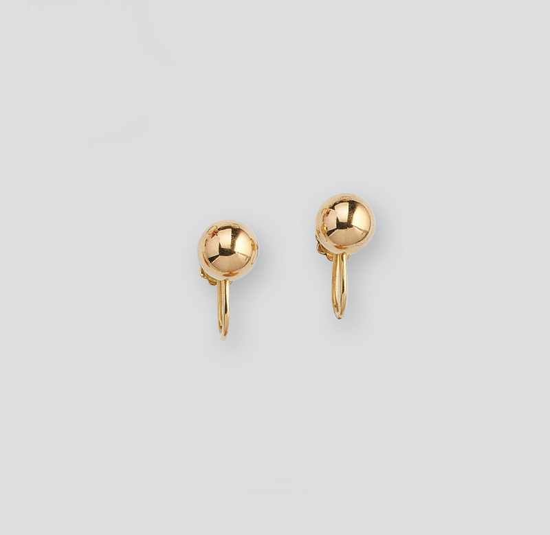 PAIRE DE PUCES D'OREILLES à motif de boule...
