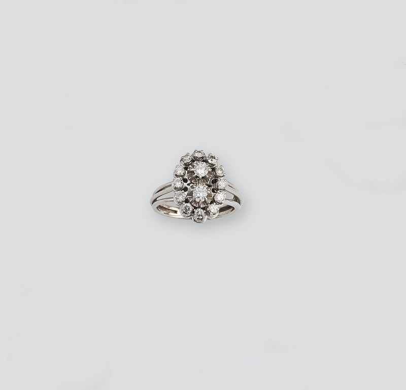 BAGUE en or gris (750) et platine (850) à...