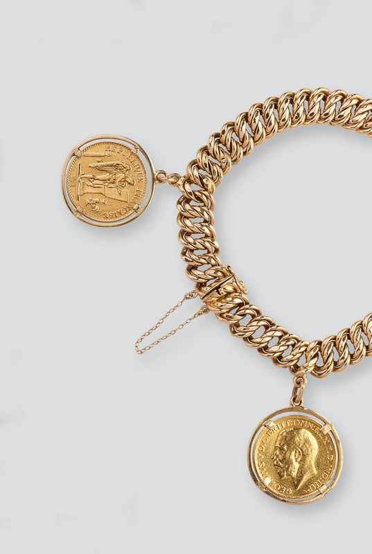 BRACELET à mailles américaines en or jaune...