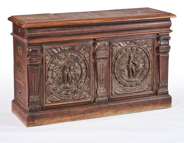 CONSOLE d’applique rectangulaire en chêne...