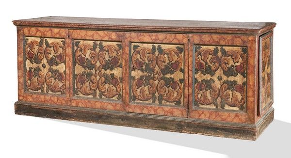 GRANDE ENFILADE rectangulaire en bois peint...