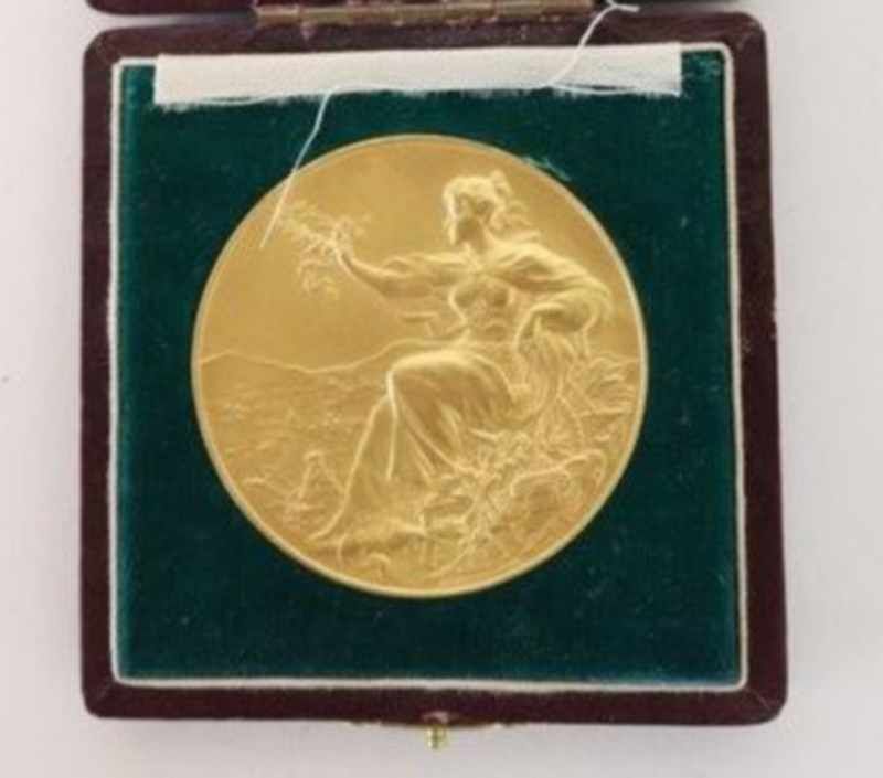MEDAILLE en cuivre dorée pour l'Exposition...