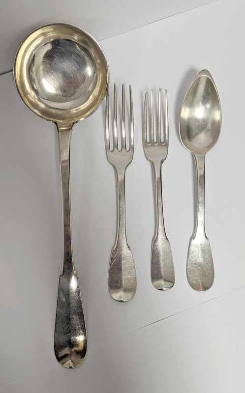 COUVERT en argent uni plat, XIXe siècle ...
