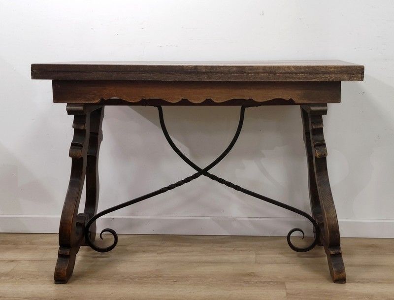 TABLE rectangulaire en chêne à plateau abattant...