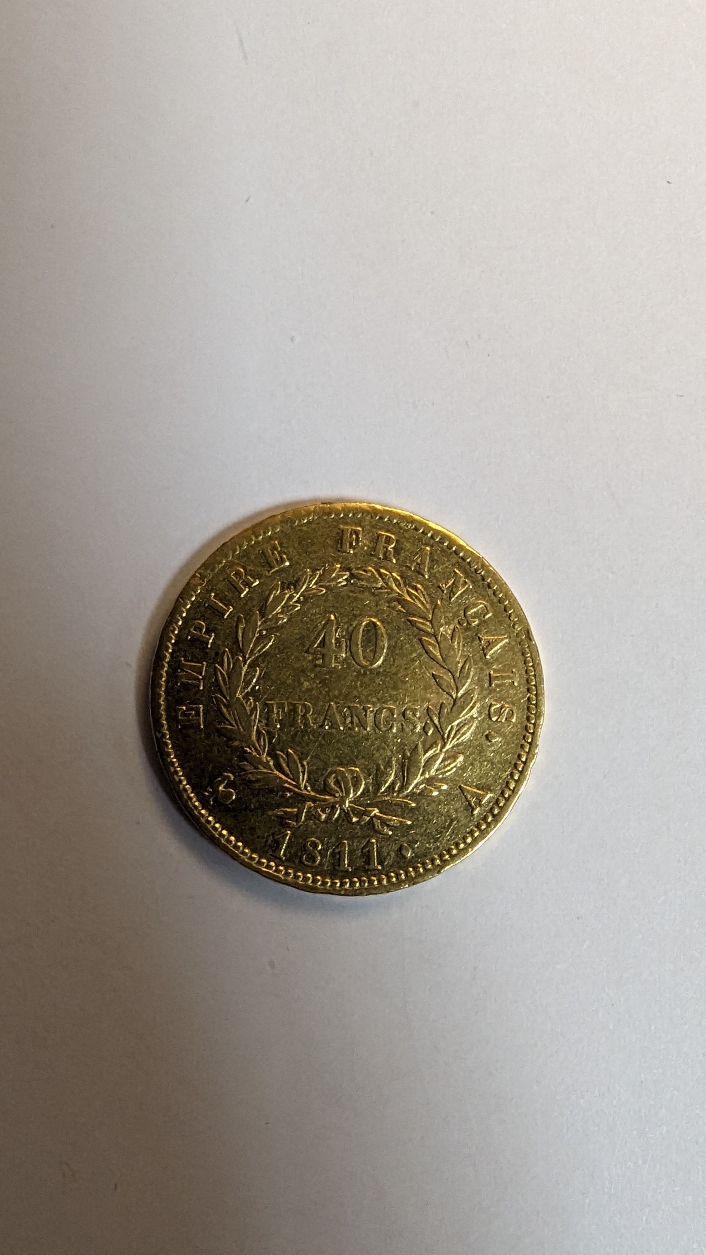 1 PIECE DE 40 FRANCS or. Graveur Droz. Type...