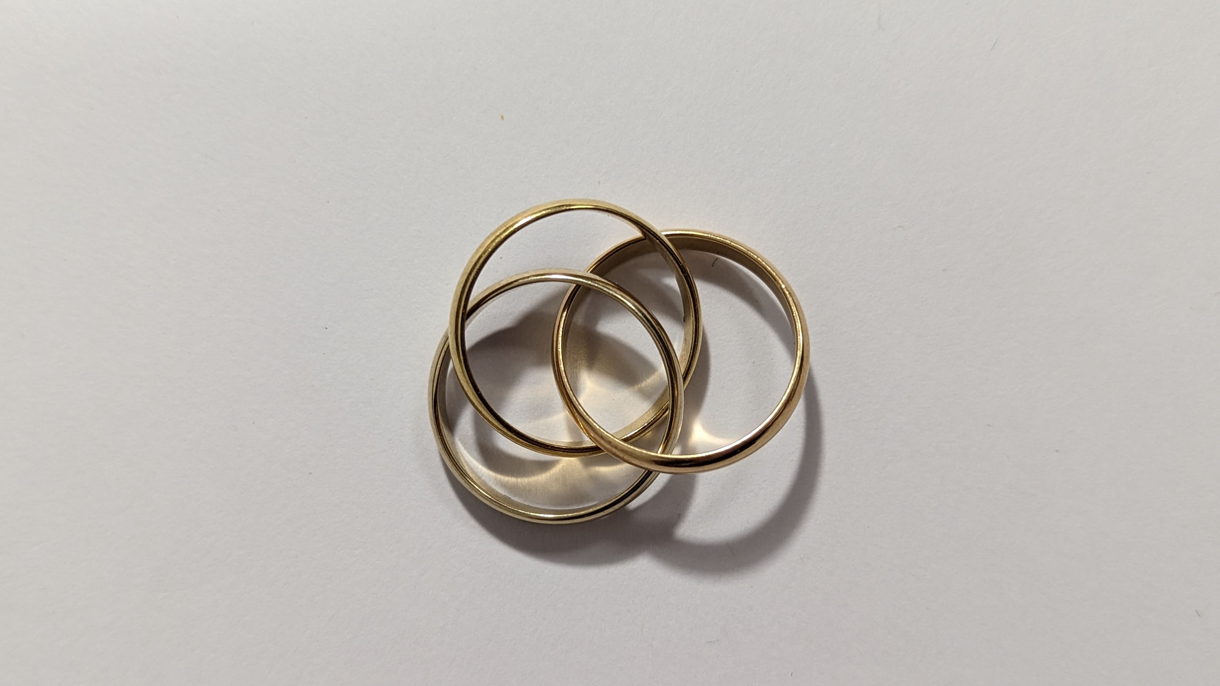 BAGUE trois ors (750) jaune, gris et rose....