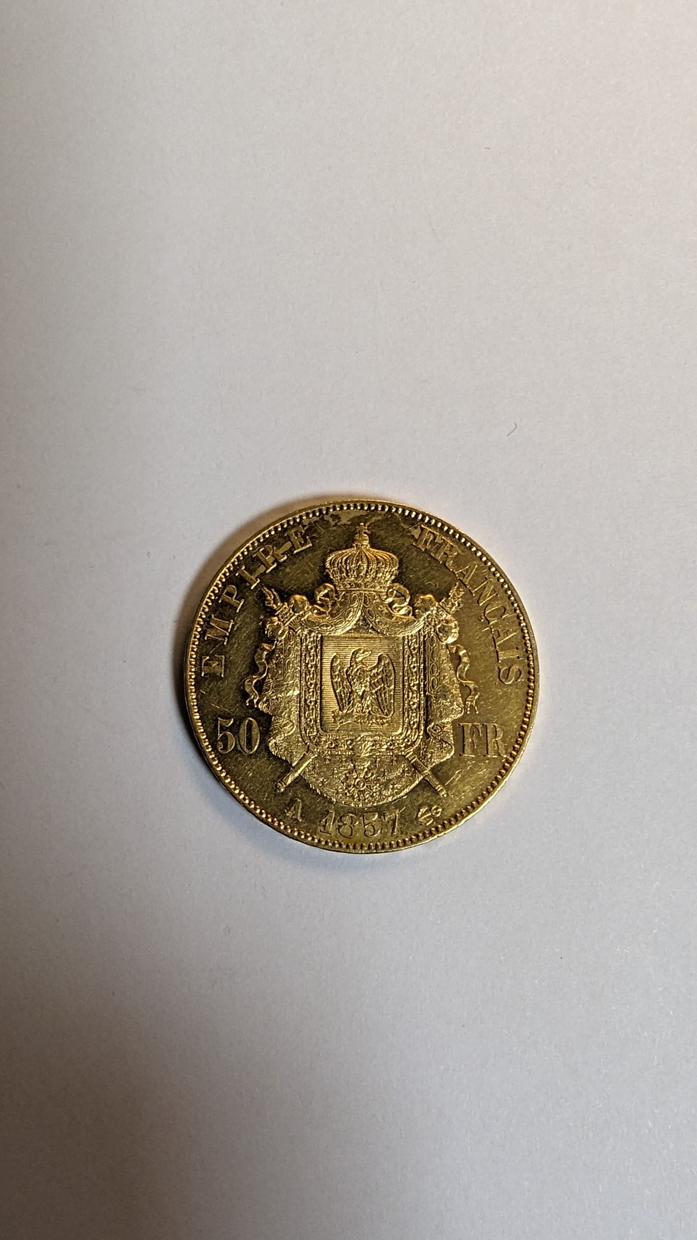 1 PIECE DE 50 FRANCS en or. Graveur Barre....