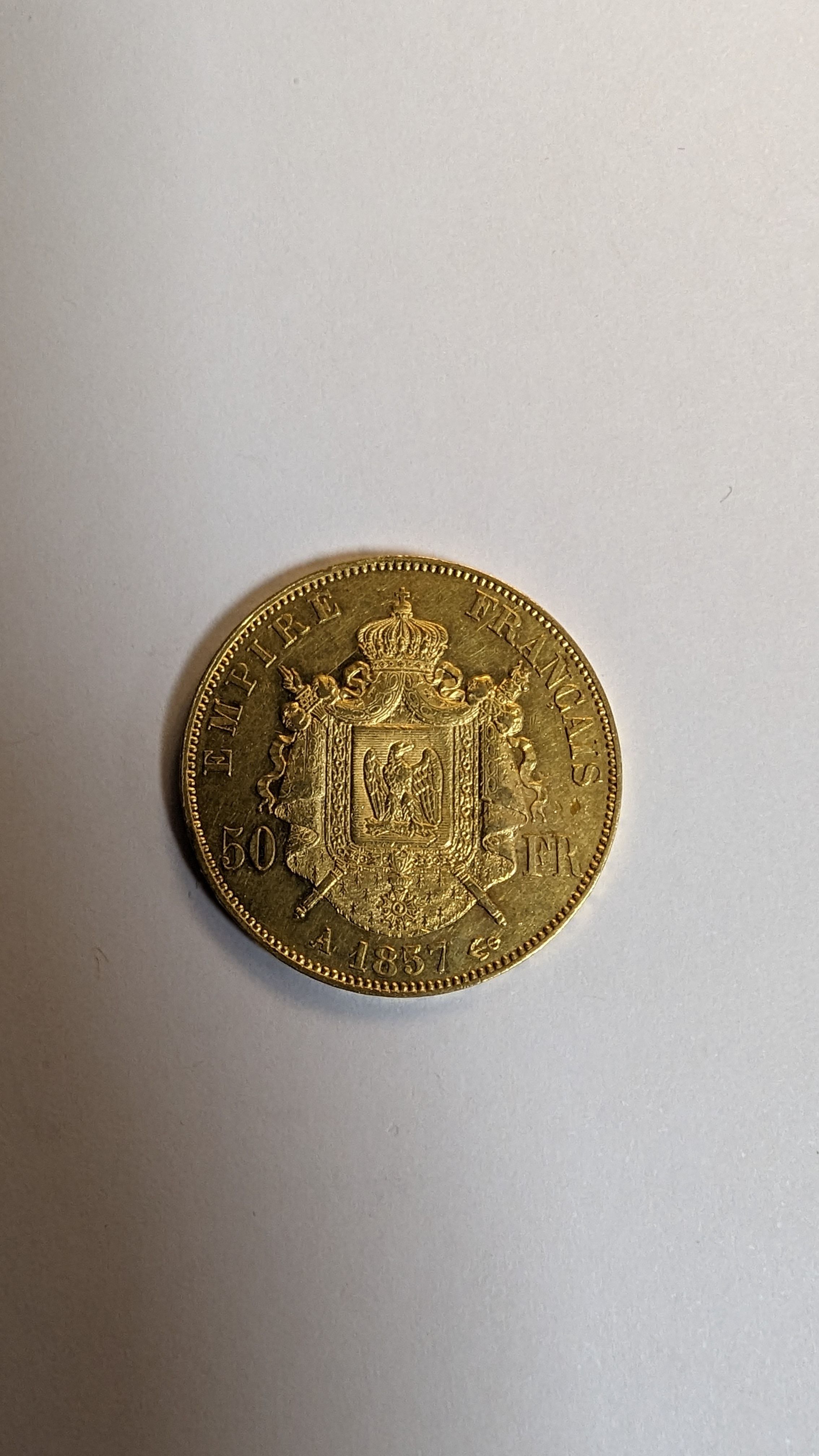 1 PIECE DE 50 FRANCS en or. Graveur Barre....