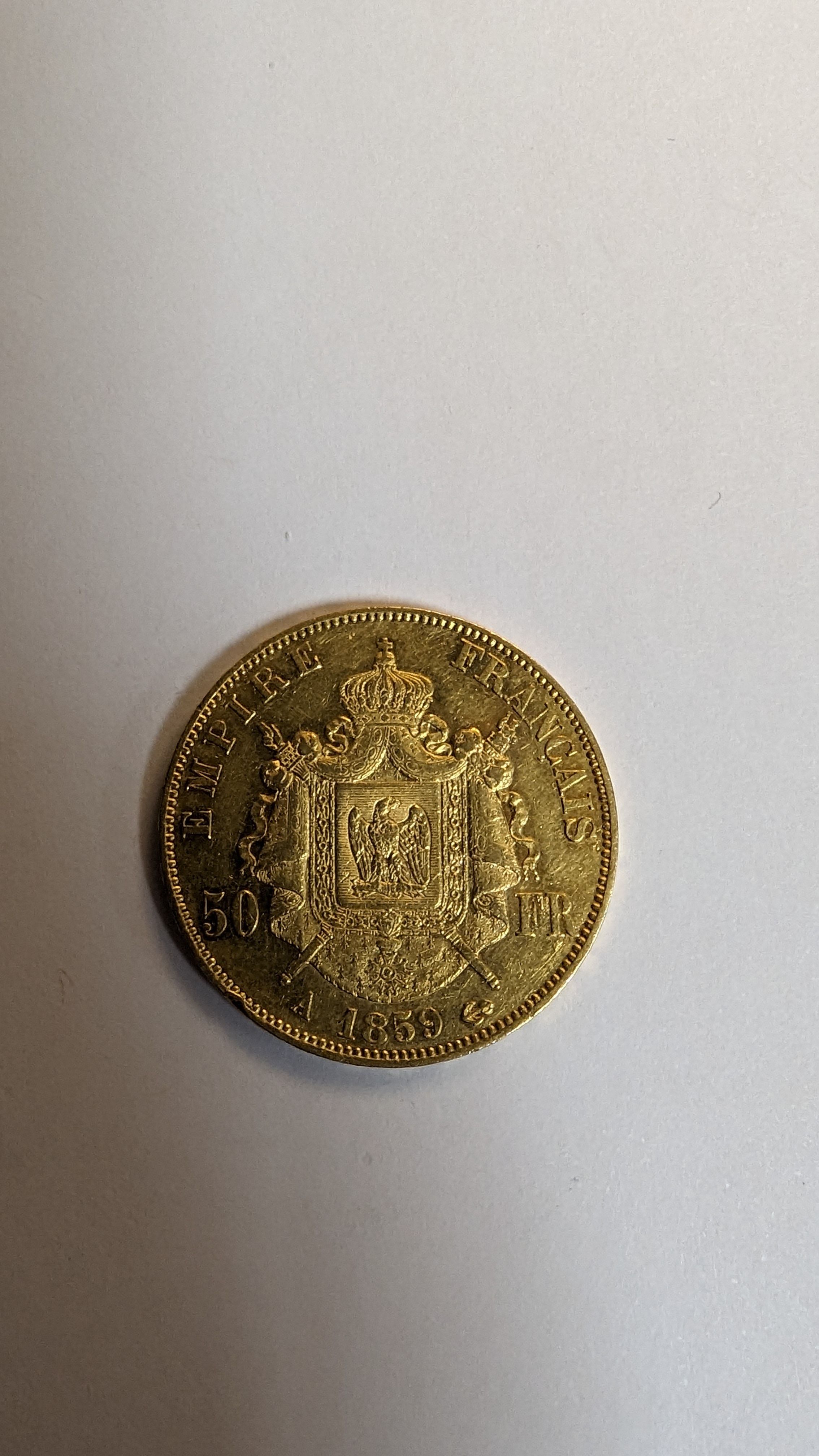 1 PIECE DE 50 FRANCS en or. Graveur Barre....
