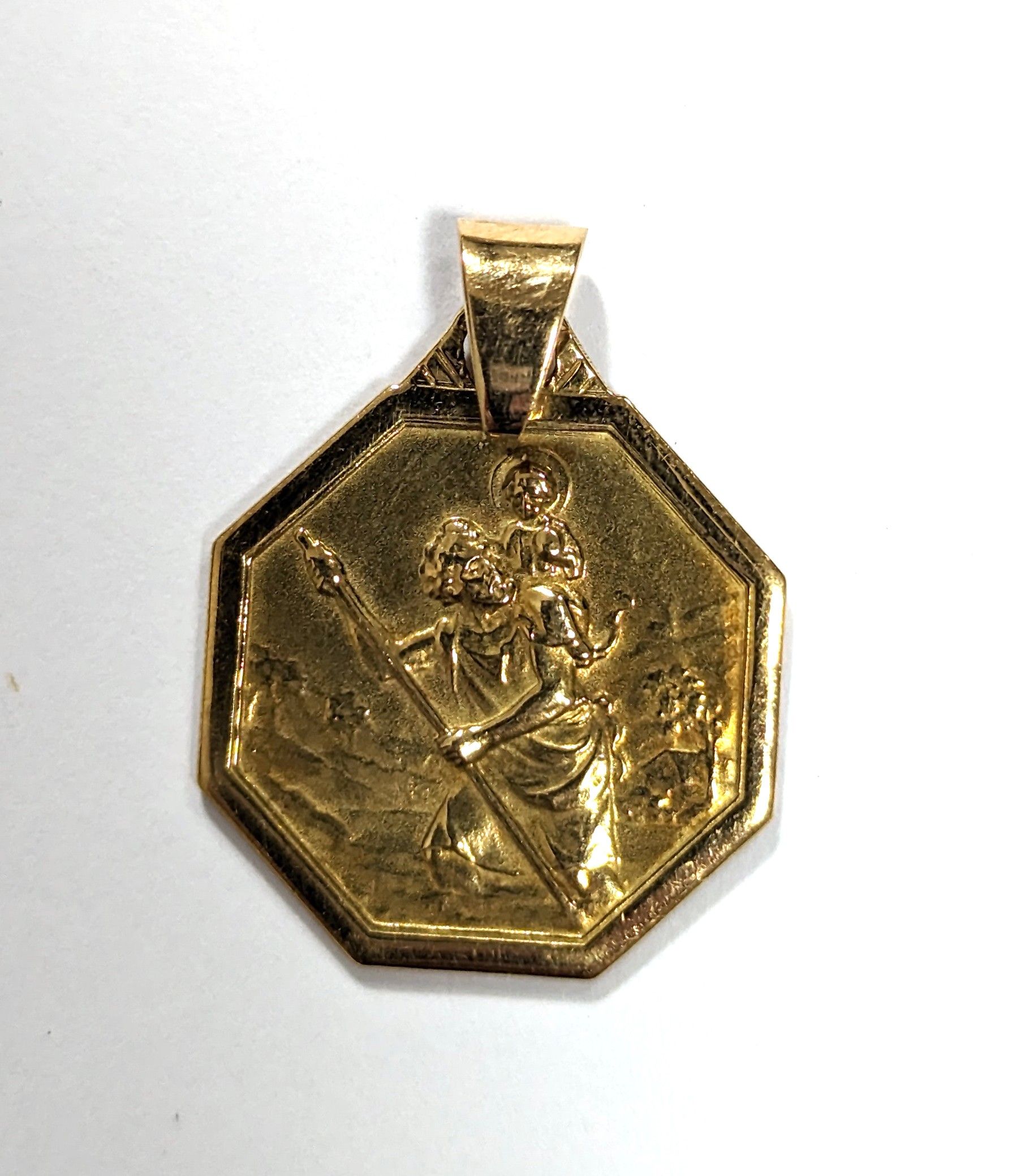 MÉDAILLE en or jaune (750) octogonale représentant...