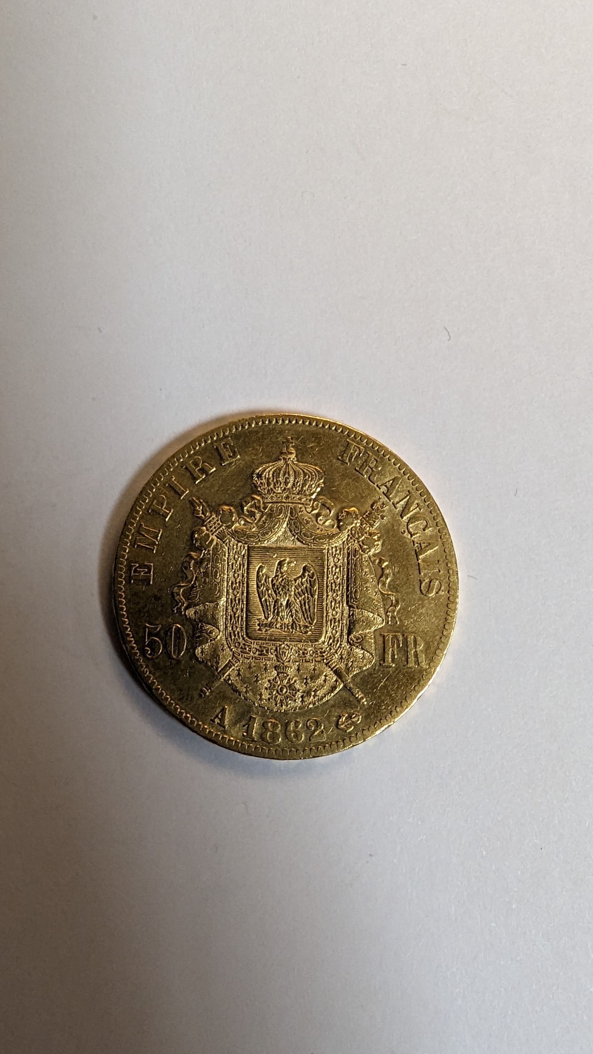 1 PIECE DE 50 FRANCS en or. Graveur Barre....