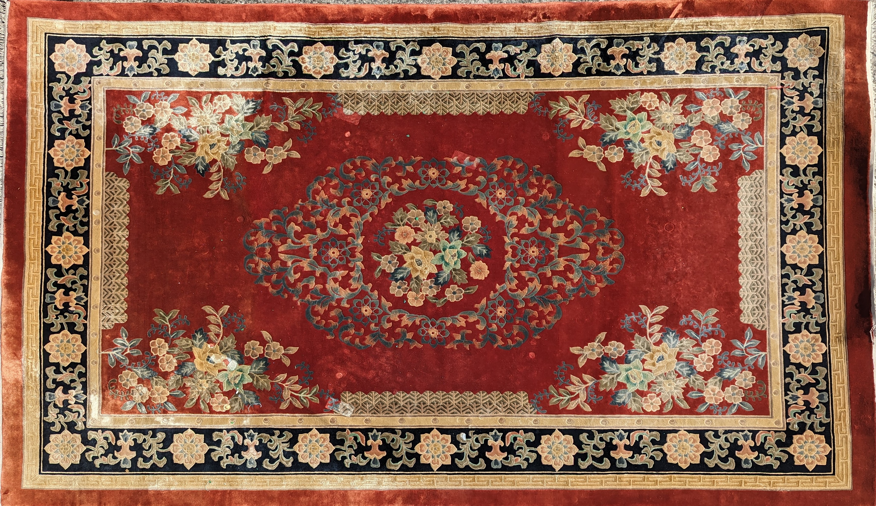 TAPIS rectangulaire en laine polychrome à...