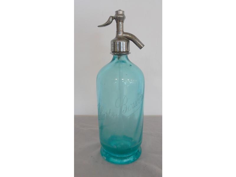 SYPHON en verre bleuté gravé DUHART et BUCON,...