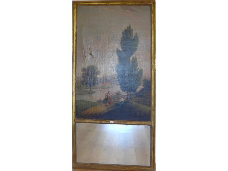 TRUMEAU rectangulaire à décor d'une scène...