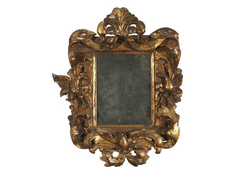 MIROIR au mercure dans un cadre en bois sculpté...