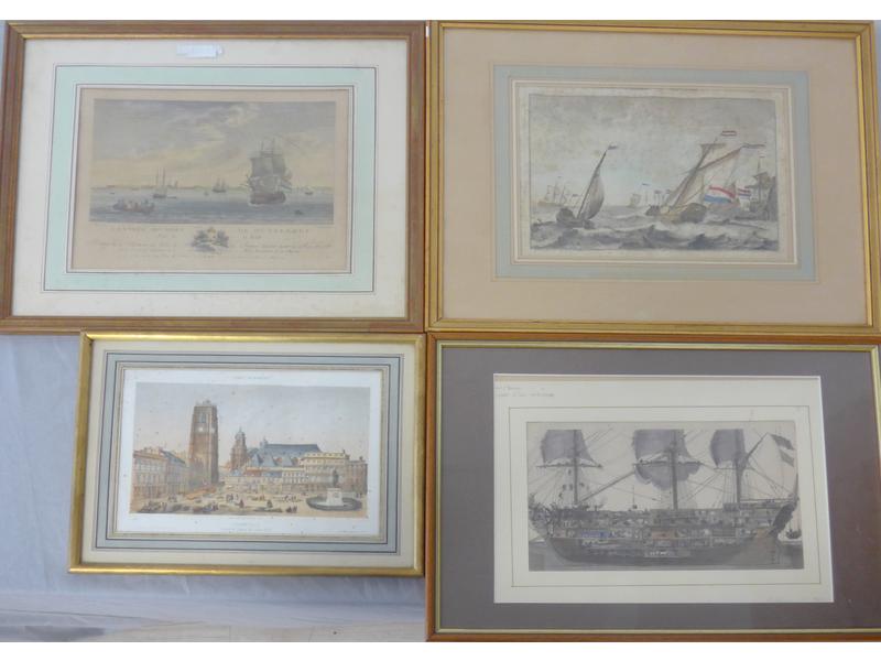 LOT DE QUATRE ESTAMPES en couleurs