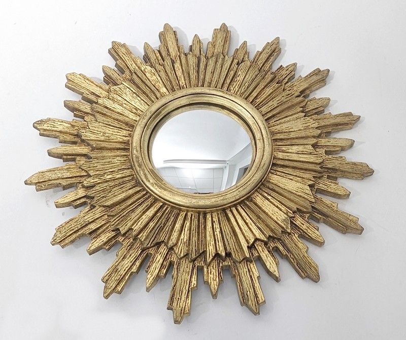 MIROIR SORCIÈRE en forme de soleil en bois...