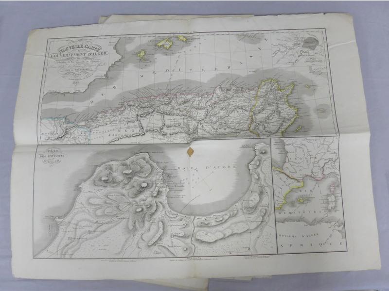 DEUX CARTES GRAVEES en noir et réhaussées...