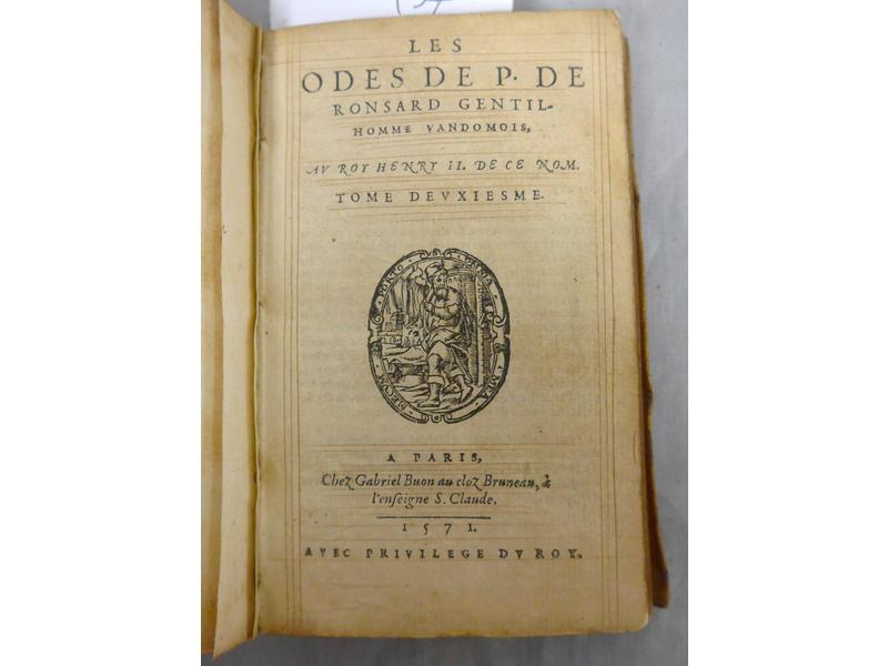 RONSARD : Les Odes. Tome deuxième. Gabriel...