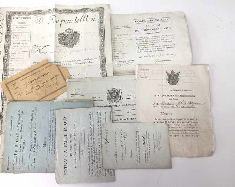 ENSEMBLE DE DOCUMENTS ADMINISTRATIFS  d'époque...