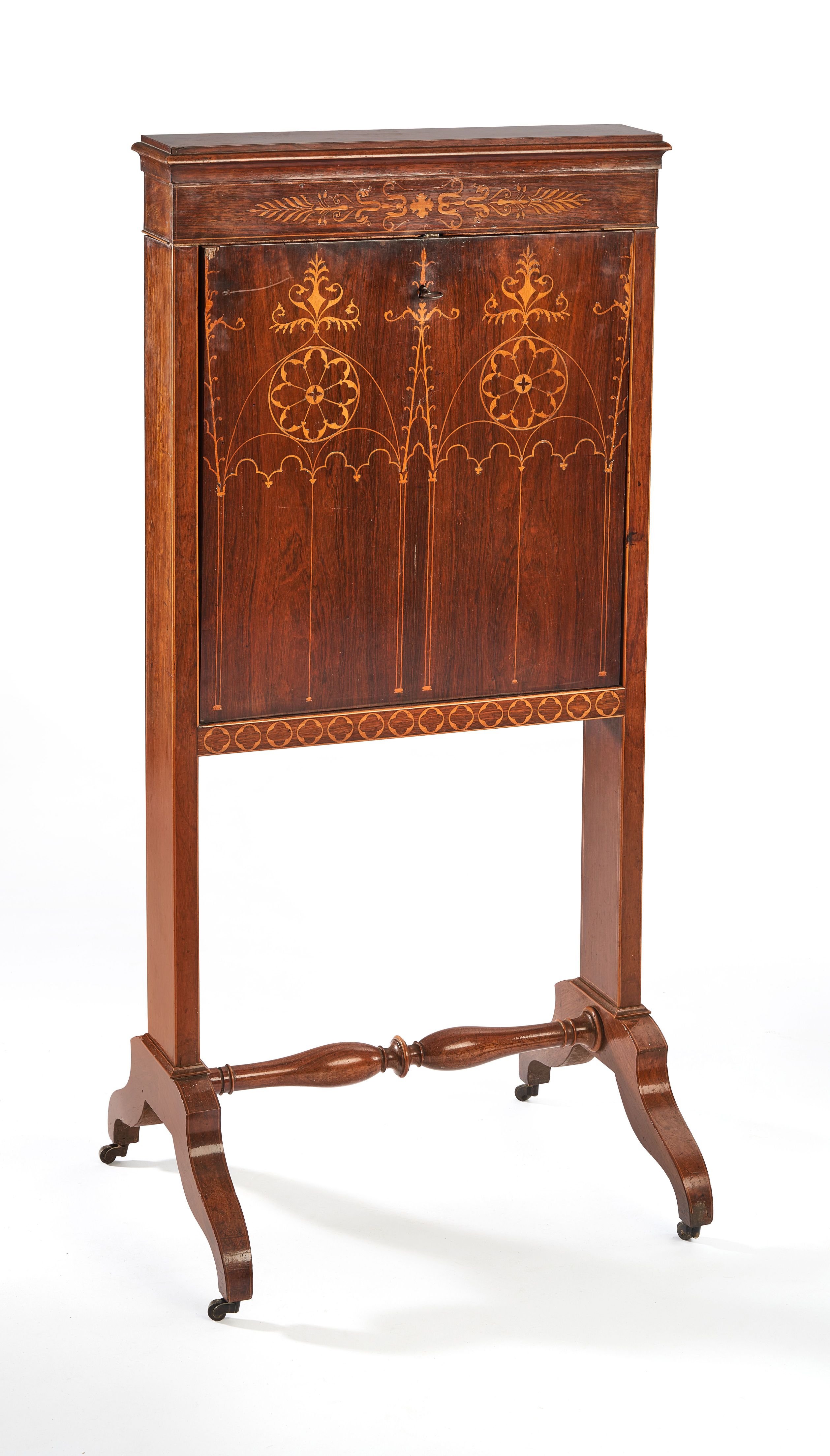 BILLET DOUX en placage d'acajou et marqueterie...