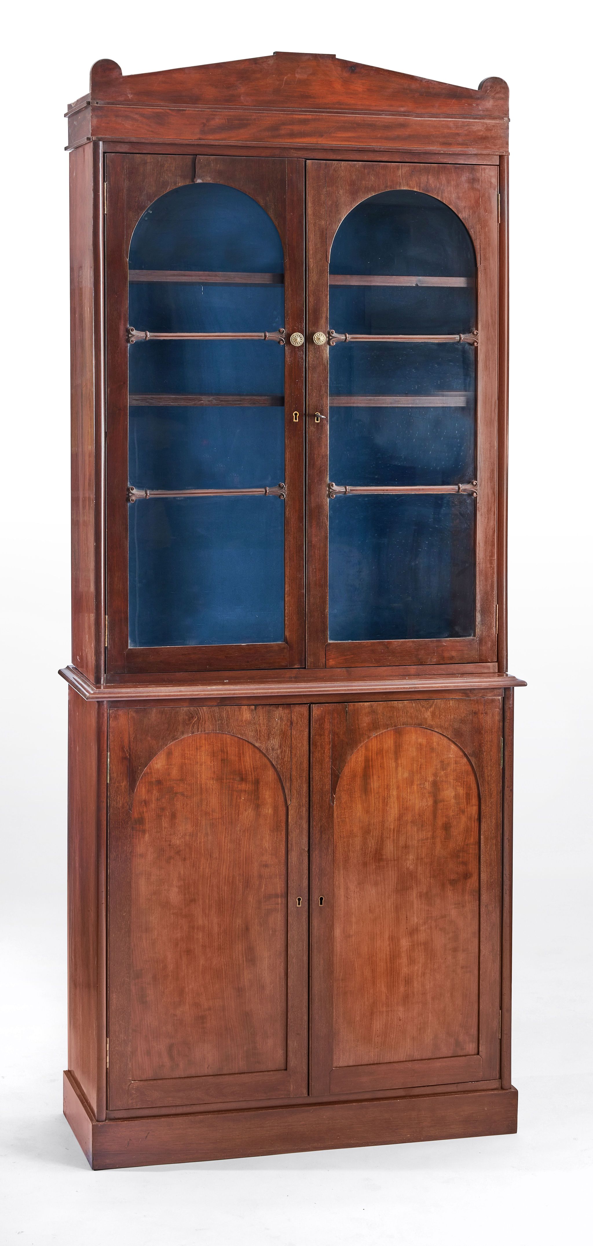 VITRINE DEUX CORPS en acajou et placage d'acajou,...