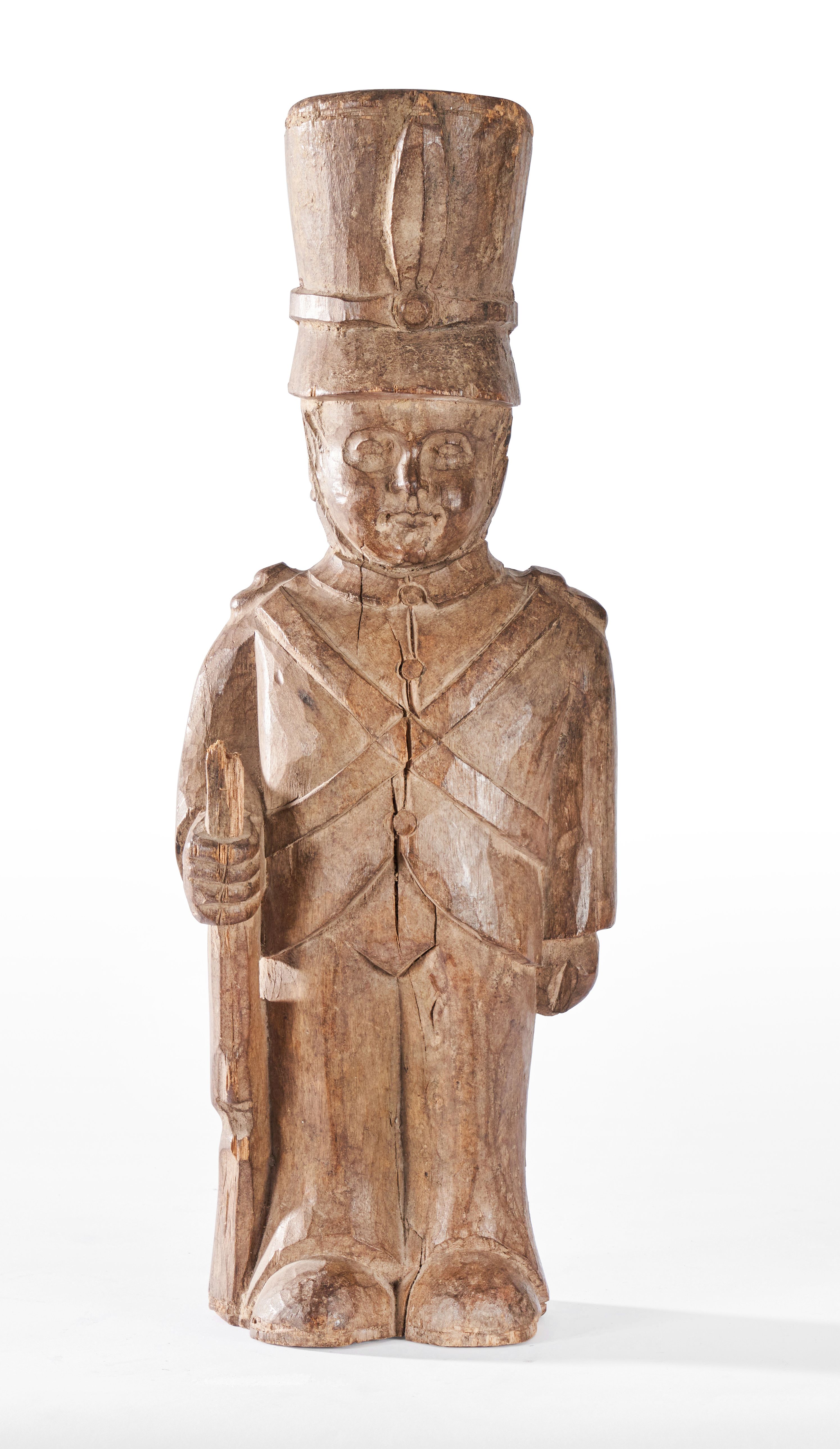 GRANDE FIGURINE D'ENFANT SOLDAT en uniforme,...