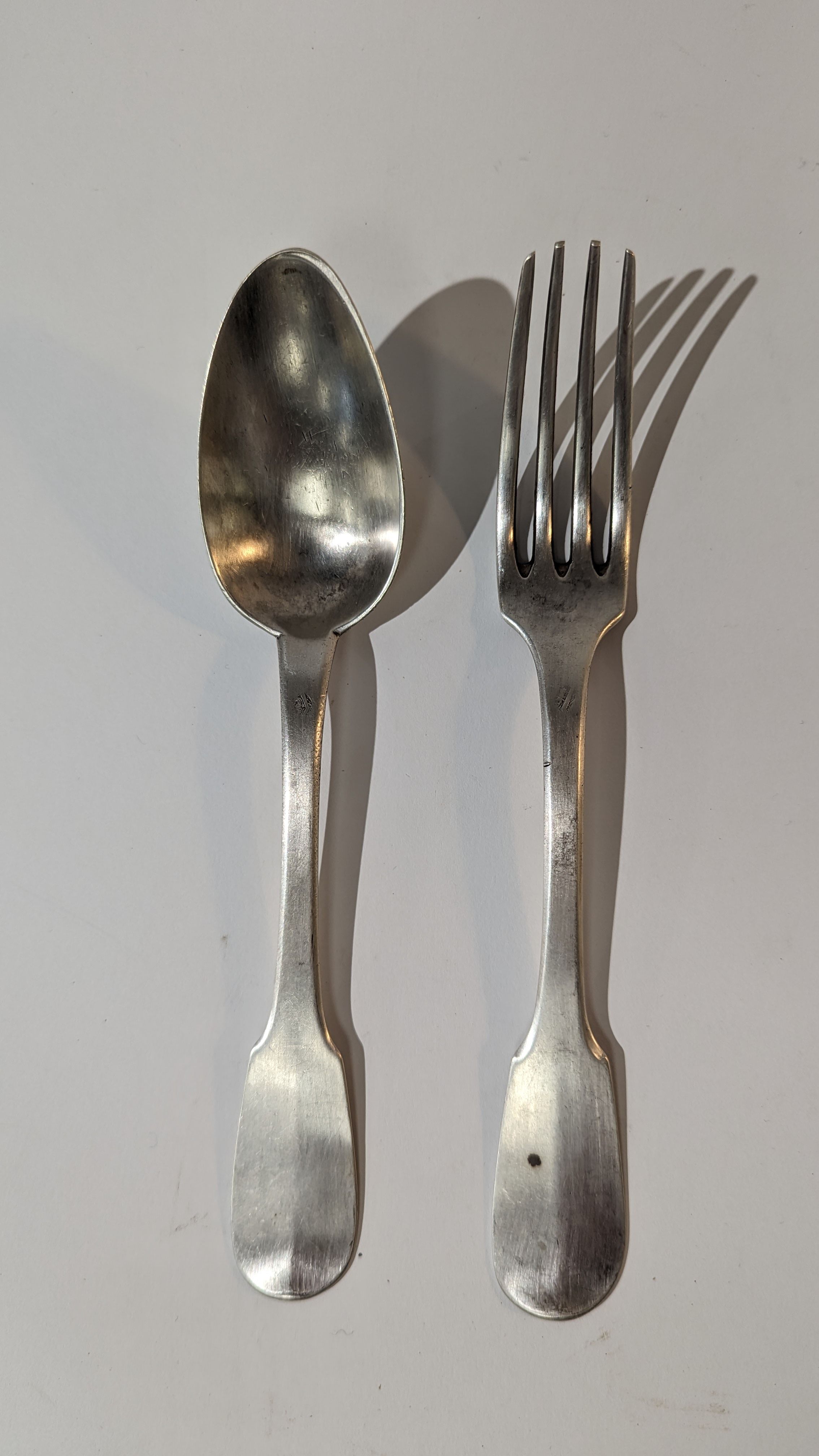 COUVERT en argent (950), modèle uniplat,...