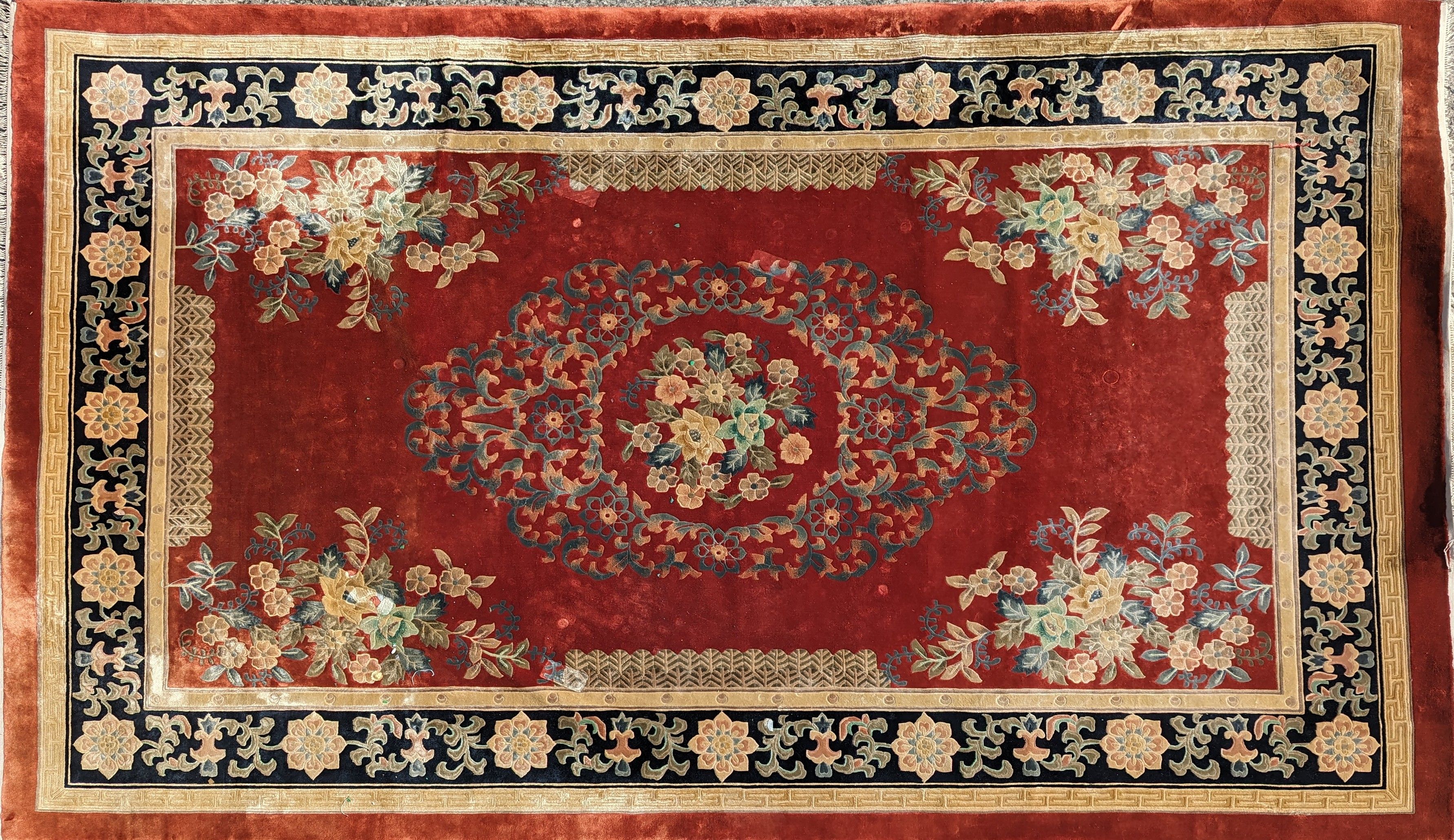 TAPIS rectangulaire en laine polychrome à...