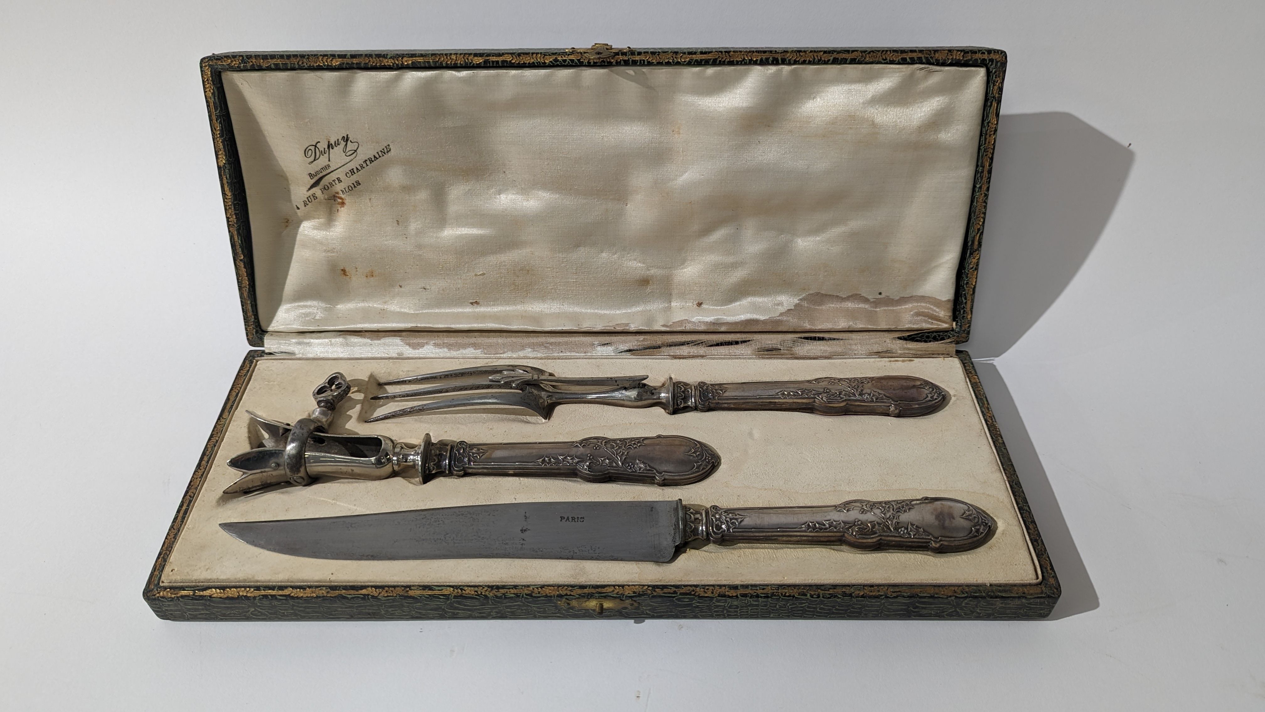 SERVICE A GIGOT en argent fourré (950) à...