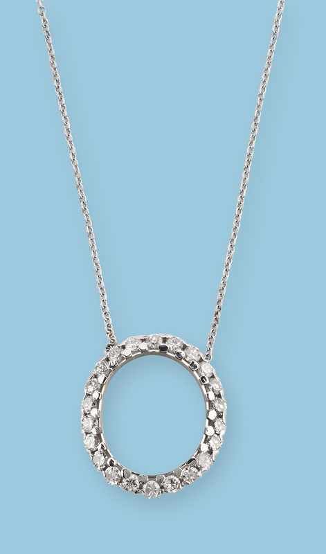 COLLIER en or (750) avec pendentif annulaire...