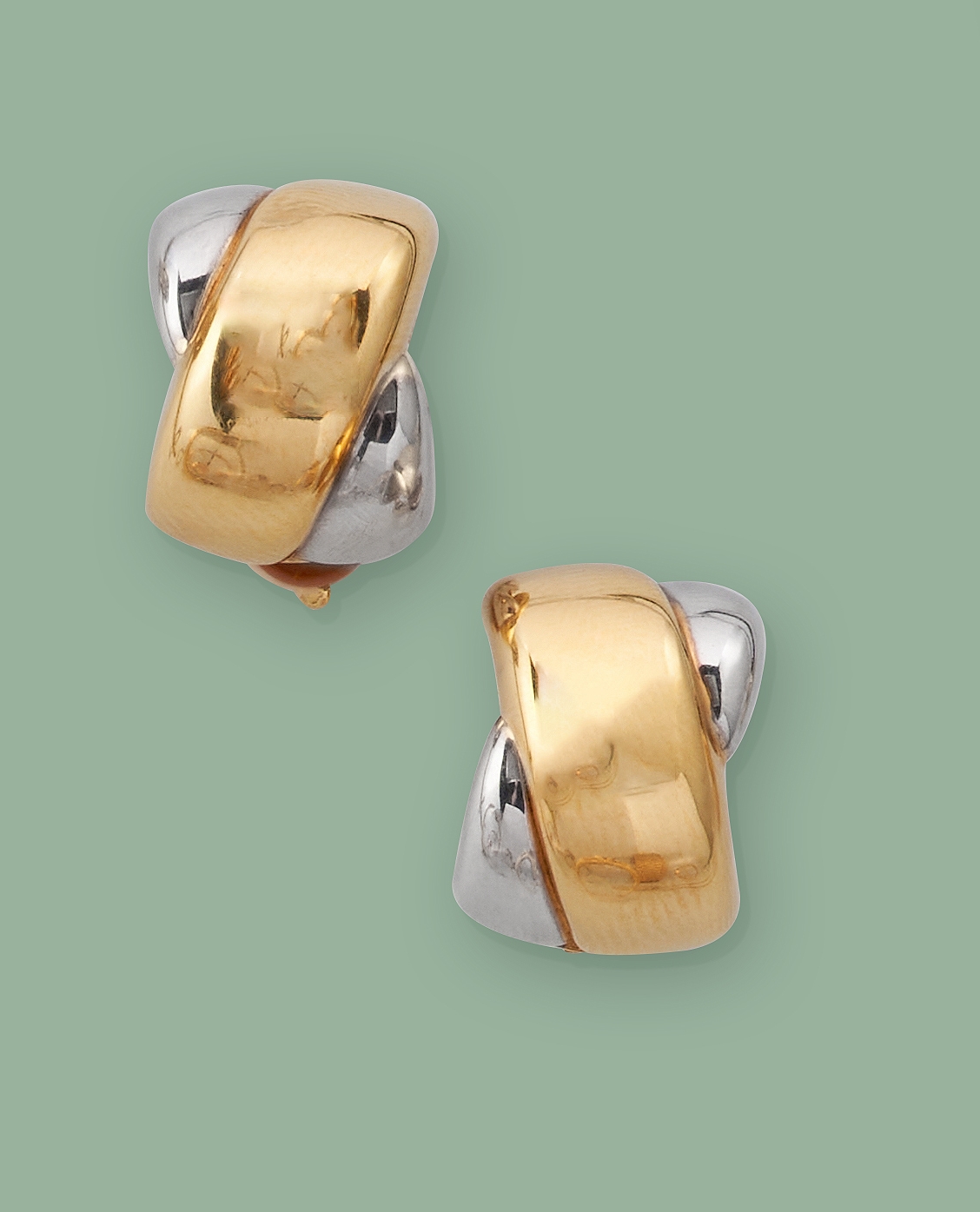 PAIRE DE CLIPS d'OREILLES en or jaune et...