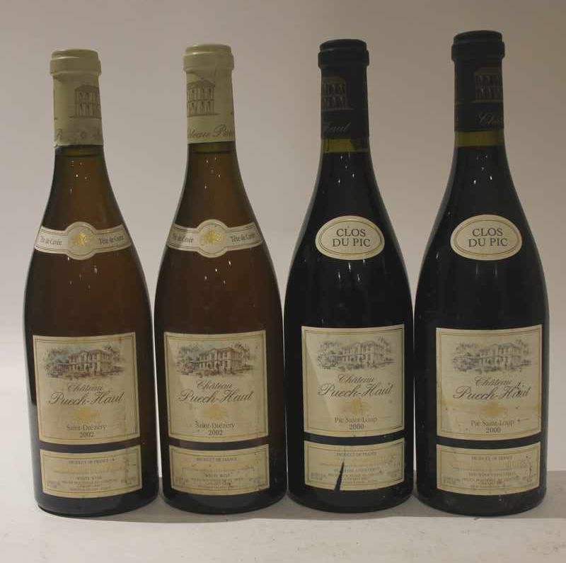 Lot de 4 blles mise Château Puech Haut comprenant...