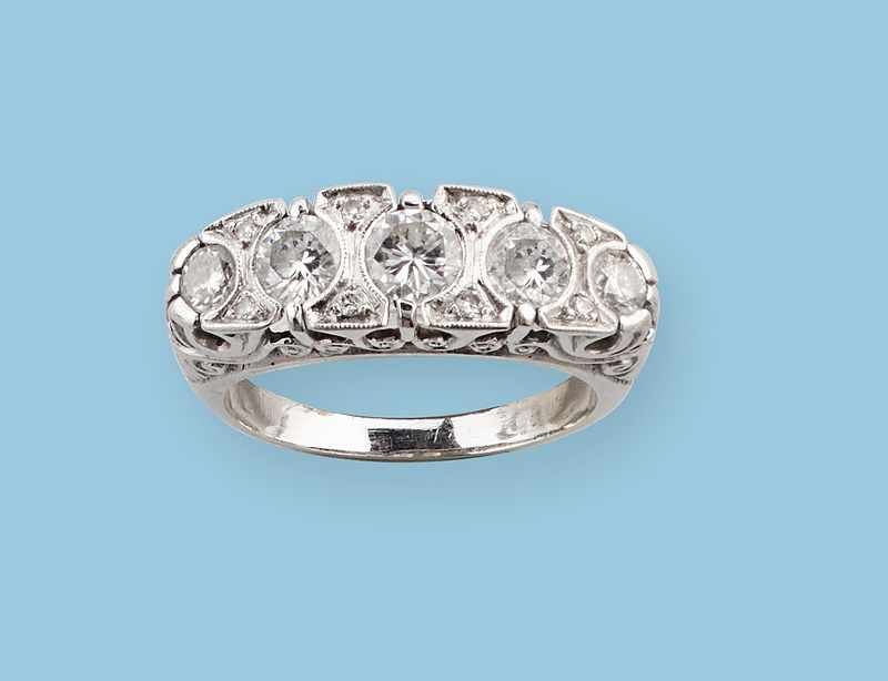 BAGUE jarretière en or gris (750mm) sertie...