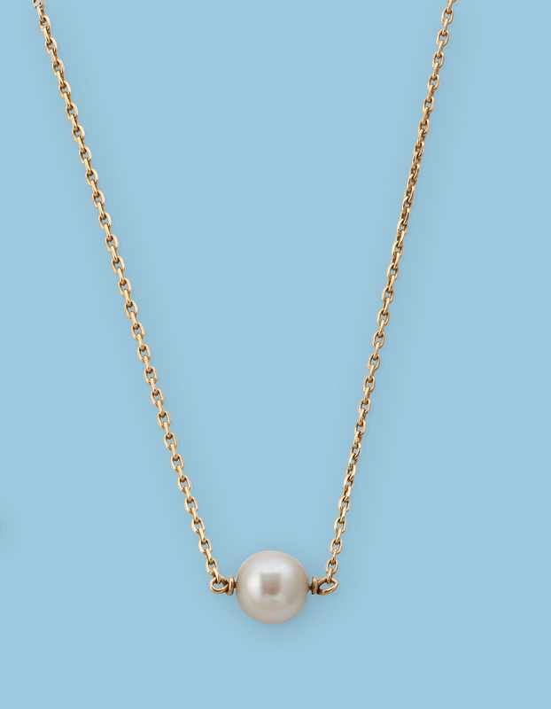 COLLIER ras de cou en or jaune (750 mm) sertie...