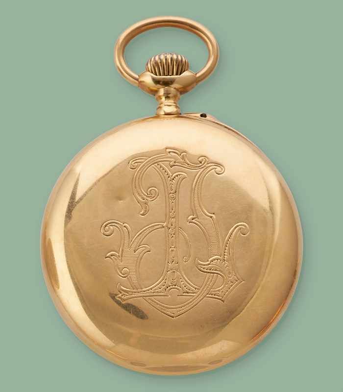 MONTRE GOUSSET en or (750mm) chiffrée au...