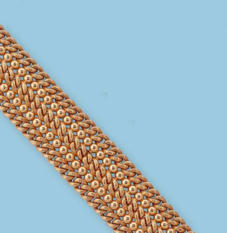 BRACELET MANCHETTE en or (750mm) à maille...