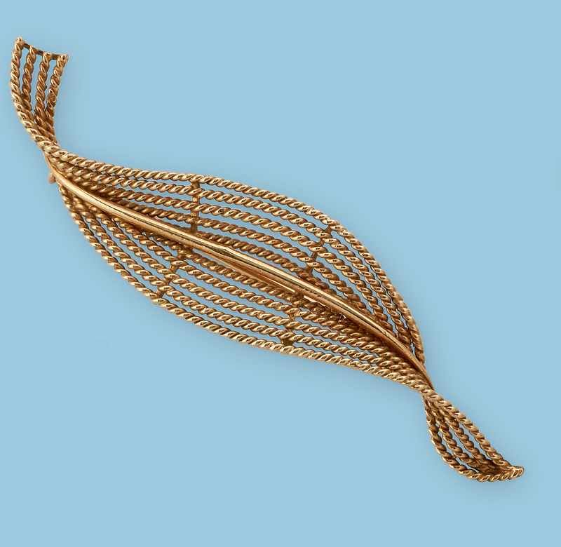 BROCHE mouvementée en or (750mm).