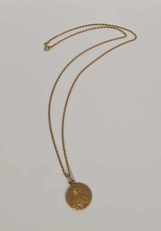MÉDAILLE religieuse en or jaune (750) avec...