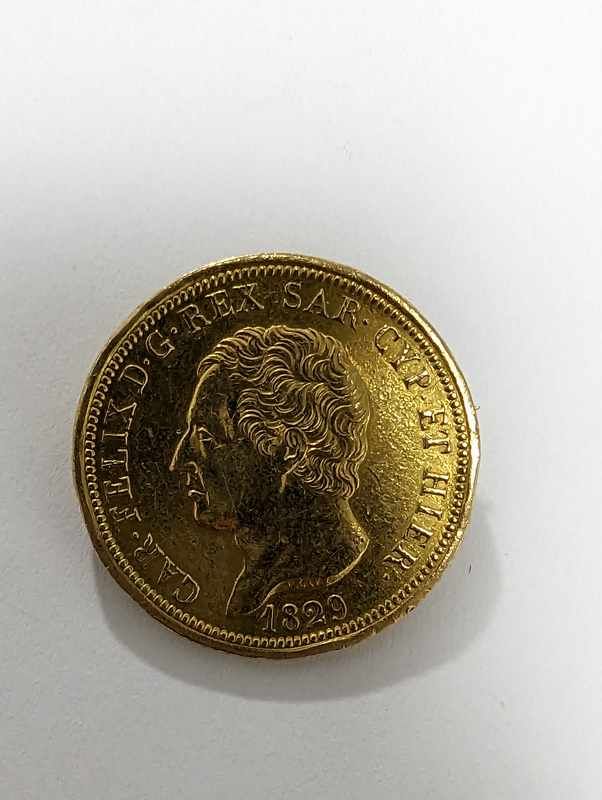 BROCHE en or (750) sur pièce de 80 lires...