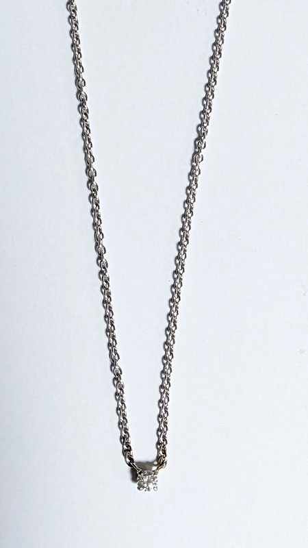 CHAÎNE ET PENDENTIF DIAMANT en or gris (...