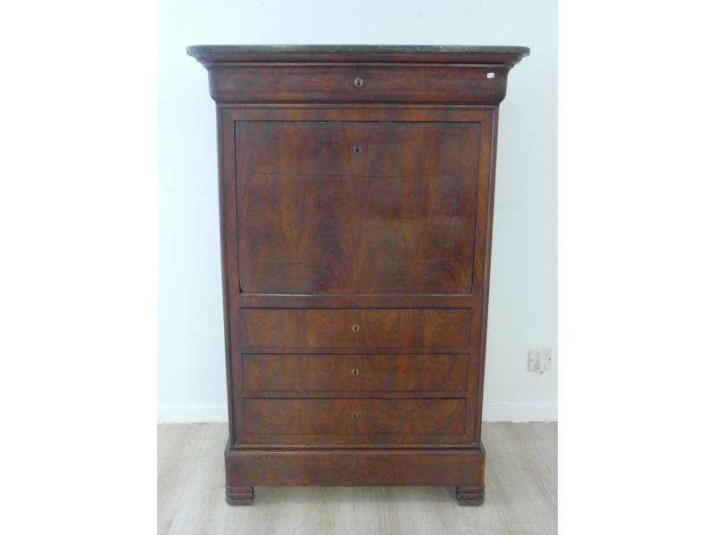 SECRETAIRE rectangulaire en acajou et placage...