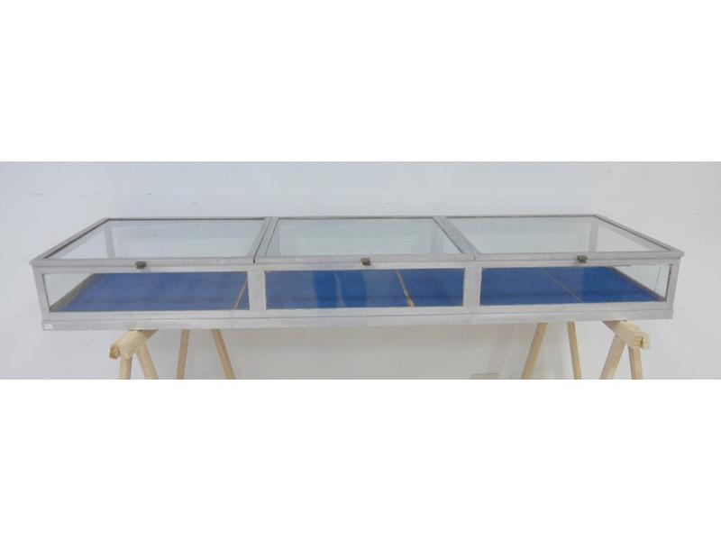 VITRINE PLATE ouvrant par trois portes sur...