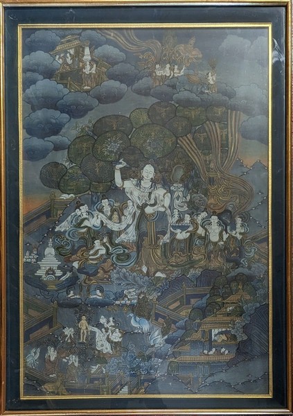 TANKA représentant une divinité bouddhiste...