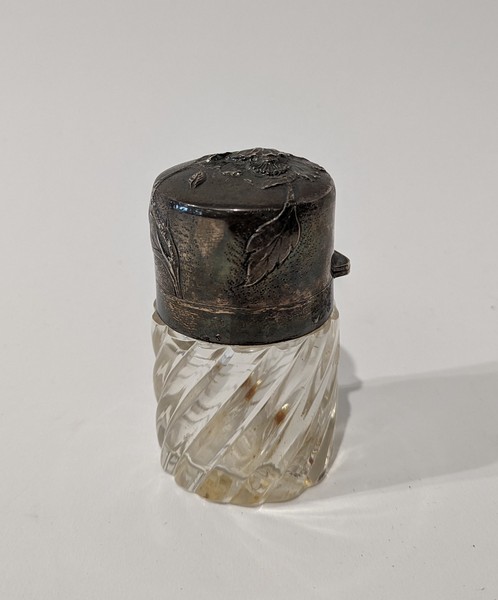 FLACON cylindrique en cristal torsadé avec...